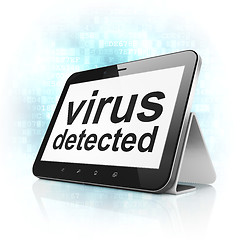 Image showing Safety concept: Virus Detected on tablet pc computer