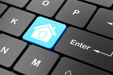 Image showing Privacy concept: Home on computer keyboard background