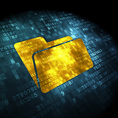 Image showing Business concept: Folder on digital background