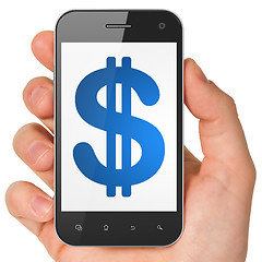 Image showing Currency concept: Dollar on smartphone