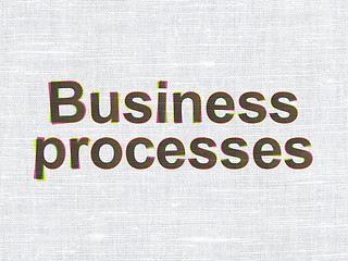 Image showing Business Processes on fabric texture background