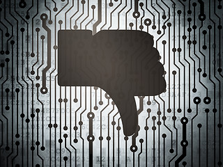 Image showing Social media concept: circuit board with Thumb Down