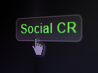 Image showing Business concept: Social CRM on digital button background