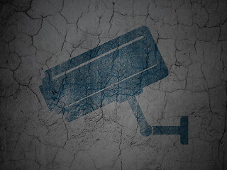 Image showing Privacy concept: Cctv Camera on grunge wall background