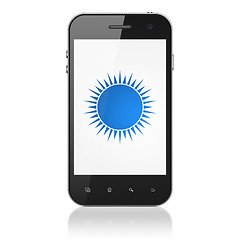 Image showing Travel concept: Sun on smartphone