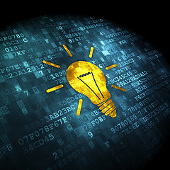 Image showing Finance concept: Light Bulb on digital background