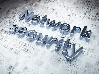 Image showing Silver Network Security on digital background