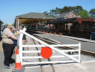 Image showing train enthusiasts