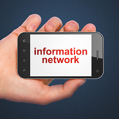 Image showing Data concept: Information Network on smartphone