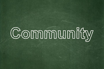 Image showing Social media concept: Community on chalkboard background