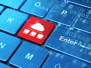 Image showing Technology concept: Cloud Network on computer keyboard background