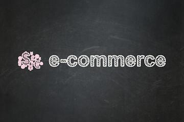 Image showing Business concept: Finance Symbol and E-commerce on chalkboard background
