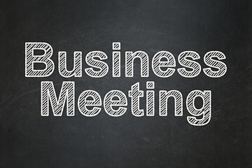 Image showing Finance concept: Business Meeting on chalkboard background