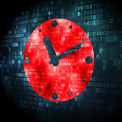 Image showing Time concept: Clock on digital background