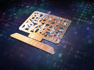 Image showing Education concept: Golden Computer Pc on digital background