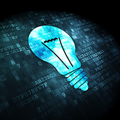 Image showing Finance concept: Light Bulb on digital background