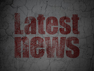 Image showing Latest News on grunge wall background