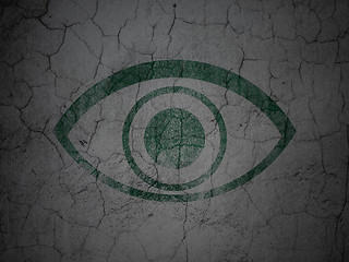 Image showing Security concept: Eye on grunge wall background
