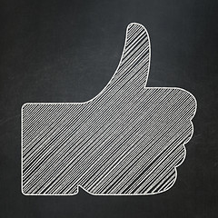 Image showing Social media concept: Thumb Up on chalkboard background