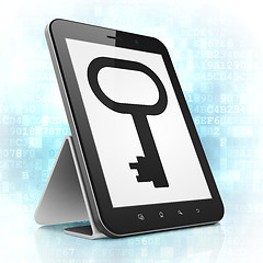 Image showing Security concept: Key on tablet pc computer