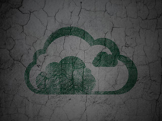 Image showing Cloud technology concept: Cloud on grunge wall background