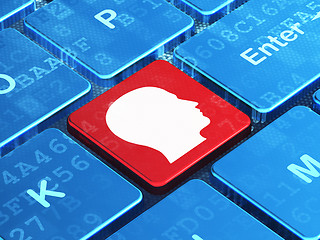 Image showing Education concept: Head on computer keyboard background