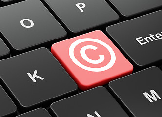 Image showing Law concept: Copyright on computer keyboard background