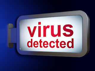 Image showing Protection concept: Virus Detected on billboard background