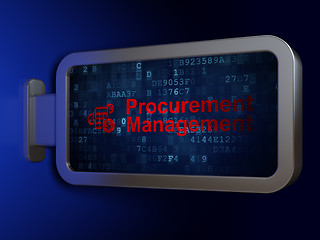 Image showing Finance concept: Procurement Management and Calculator on billboard background