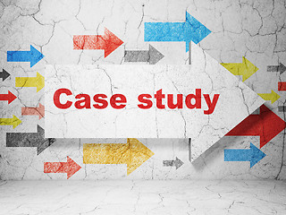 Image showing Education concept: arrow with Case Study on grunge wall background