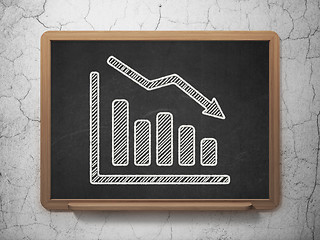 Image showing News concept: Decline Graph on chalkboard background