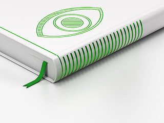 Image showing Privacy concept: closed book, Eye on white background