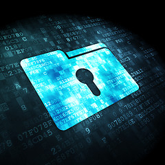 Image showing Business concept: Folder With Keyhole on digital background