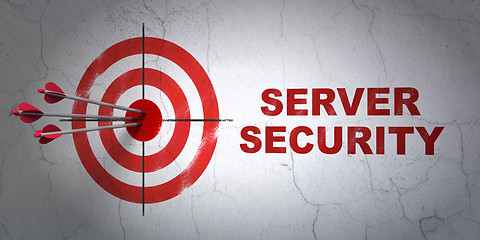 Image showing Target and Server Security on wall background