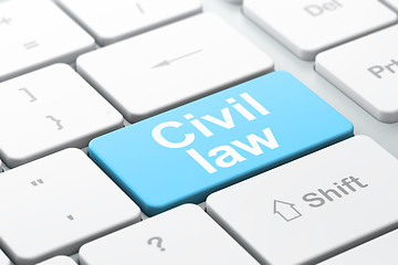 Image showing Civil Law on computer keyboard background