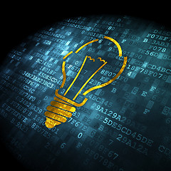 Image showing Business concept: Light Bulb on digital background