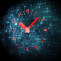 Image showing Time concept: Clock on digital background