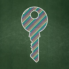 Image showing Privacy concept: Key on chalkboard background