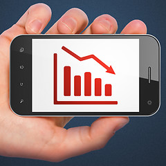 Image showing News concept: Decline Graph on smartphone