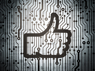 Image showing Social media concept: circuit board with Thumb Up