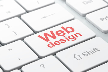 Image showing SEO webdesign concept: Web Design on computer keyboard background