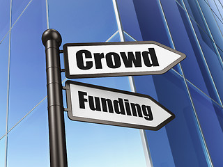 Image showing Finance concept: sign Crowd Funding on Building background