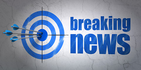Image showing Target and Breaking News on wall background