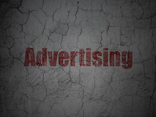 Image showing Marketing concept: Advertising on grunge wall background