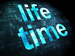 Image showing Timeline concept: Life Time on digital background