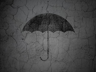 Image showing Privacy concept: Umbrella on grunge wall background