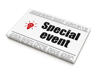 Image showing Finance concept: newspaper with Special Event and Light Bulb