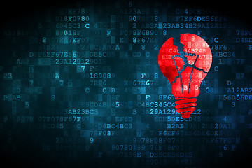 Image showing Finance concept: Light Bulb on digital background