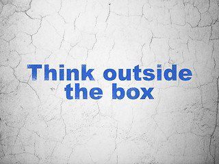 Image showing Education concept: Think outside The box on wall background