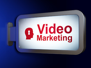 Image showing Business concept: Video Marketing and Head With Keyhole